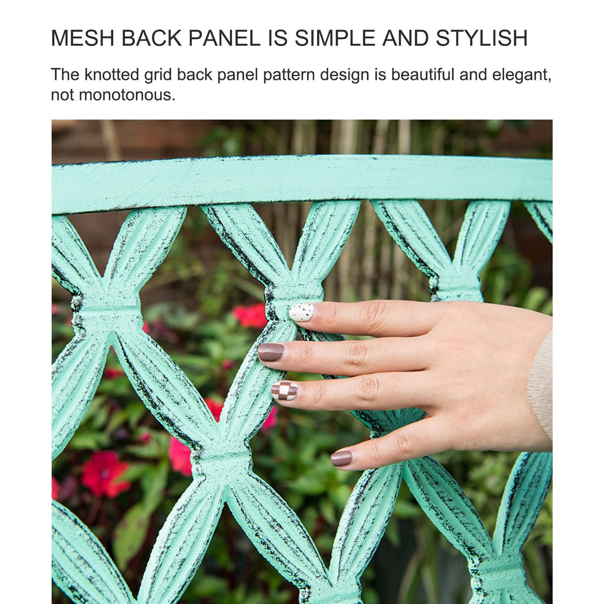 Metal Bench with Mesh Pattern U216343