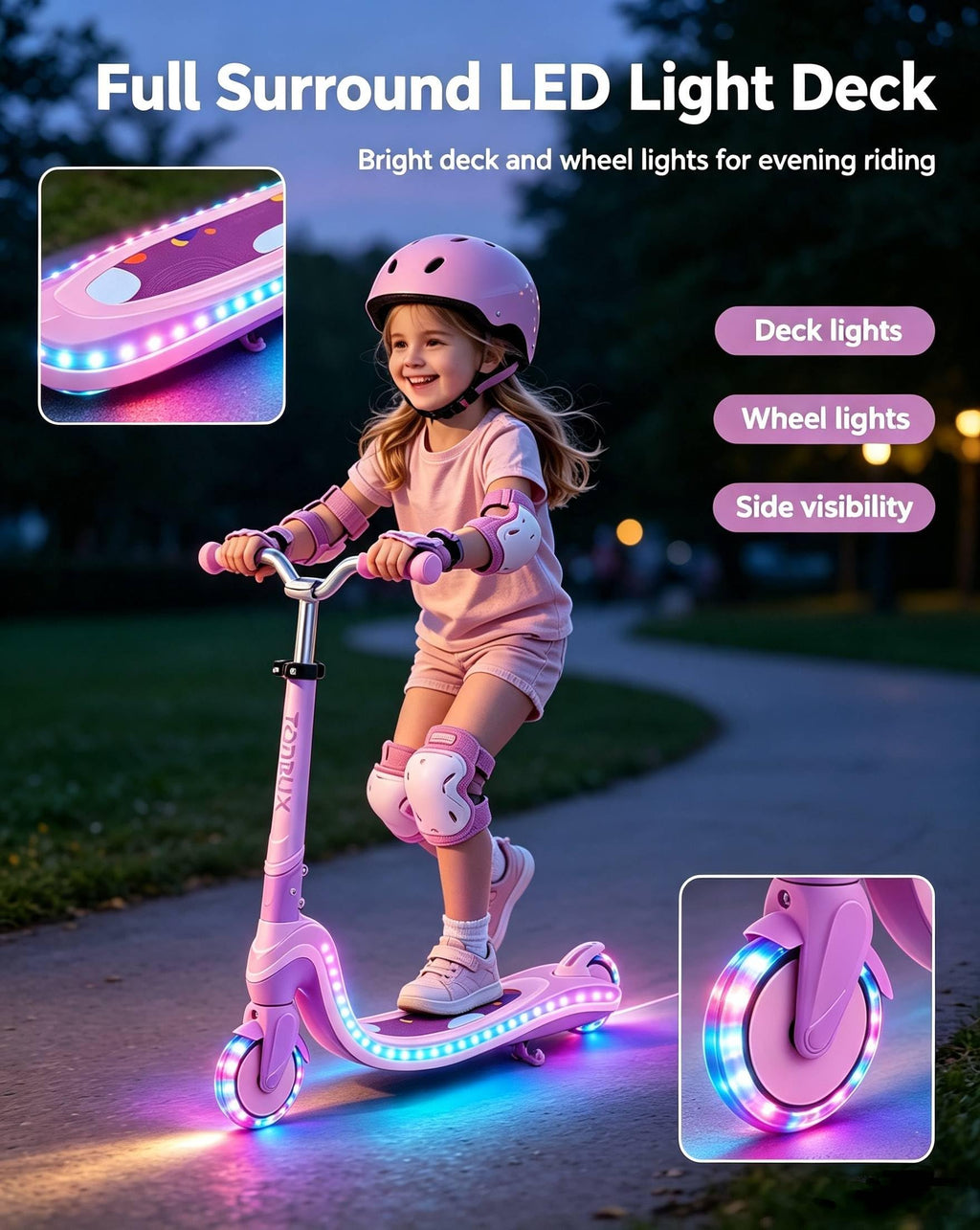 2 Wheel Kids Kick Scooter with Light-Up Wheels Y70306