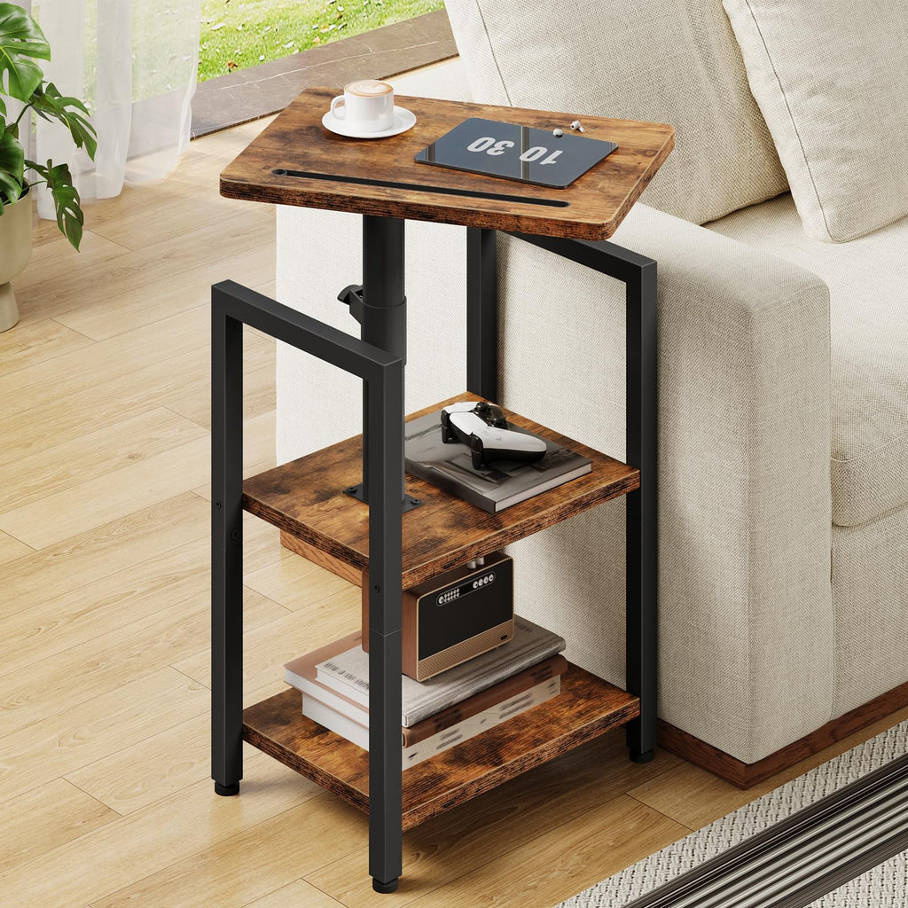 360° Swivel 3-Tier Side Table with Storage O151
