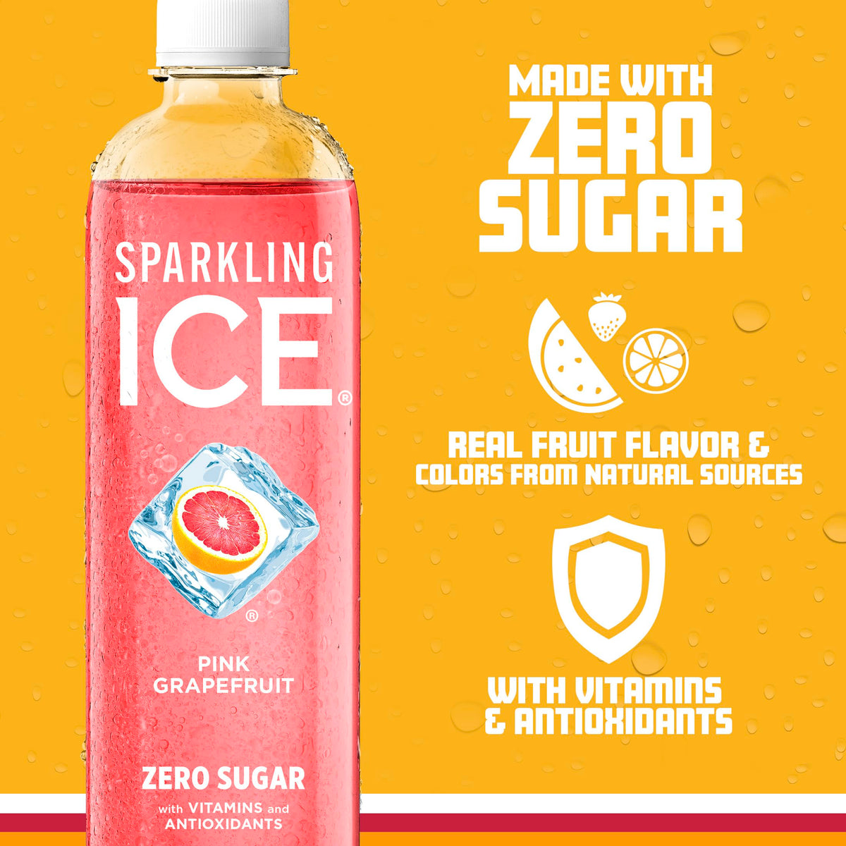 Pink Grapefruit Sparkling Water 17 fl oz Bottles Pack of 12 Z102490