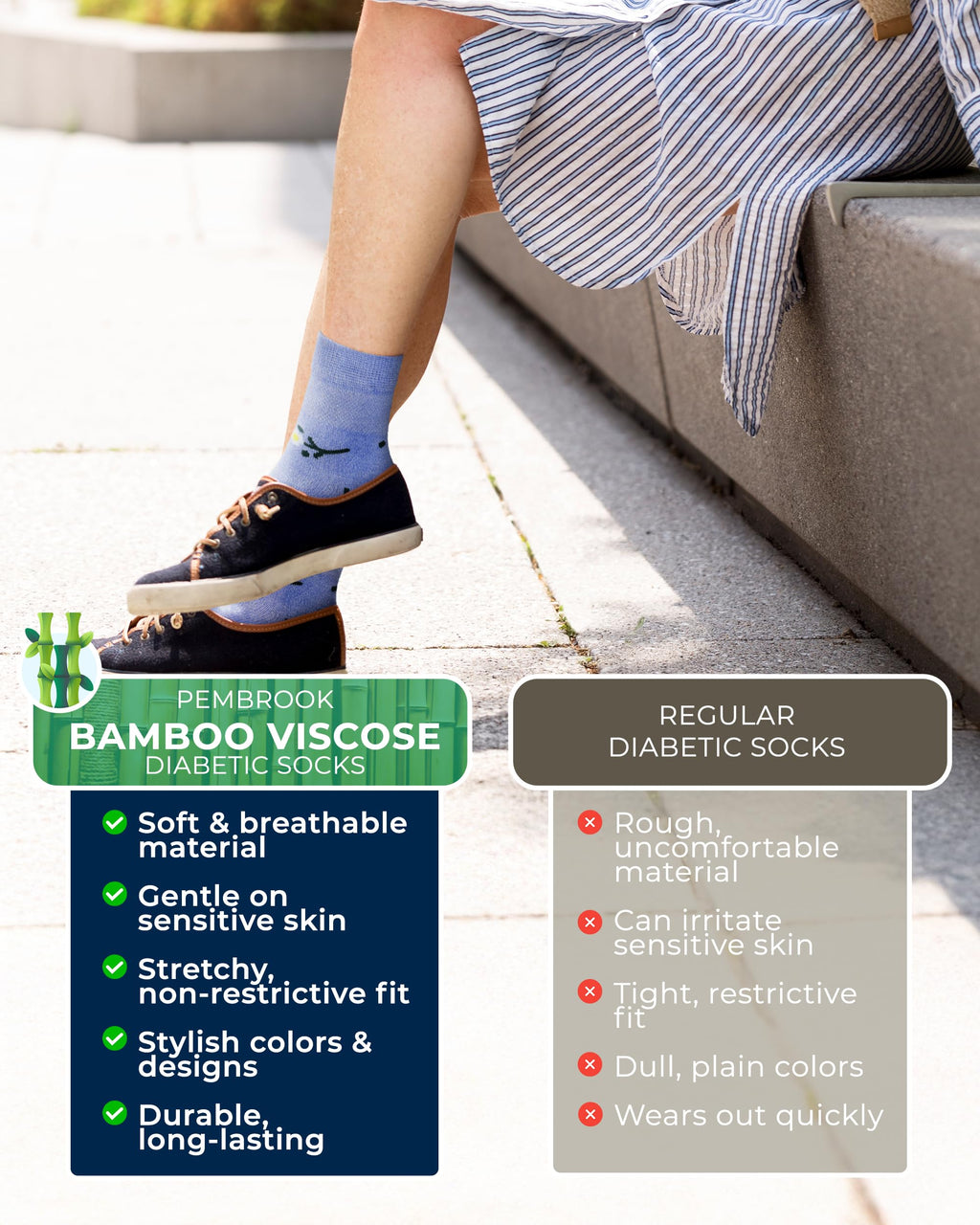 Bamboo Viscose Diabetic Socks 6 Pairs Y749958