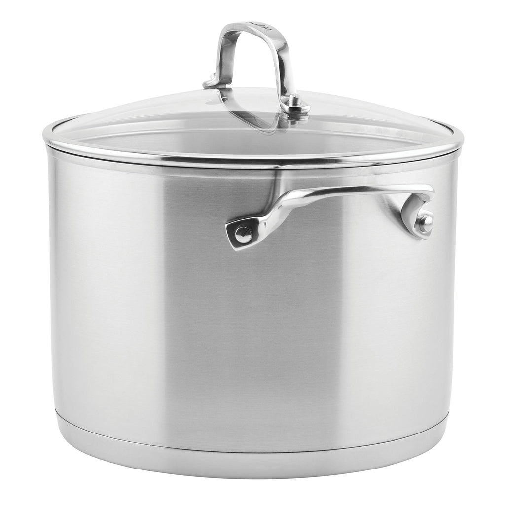 Stainless Steel 3-Ply Base Induction Stock Pot with Lid, 8-Quart X63052