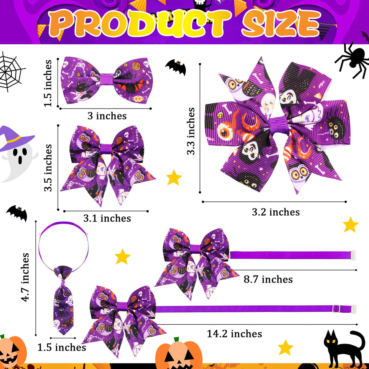 120 Pcs Dog Bow Tie Collar Set A823722
