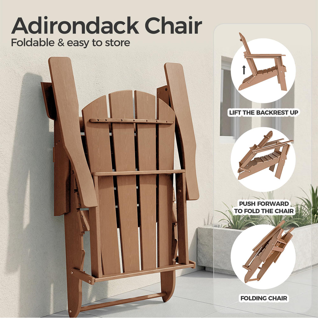 Folding HDPE Adirondack Chair X172852
