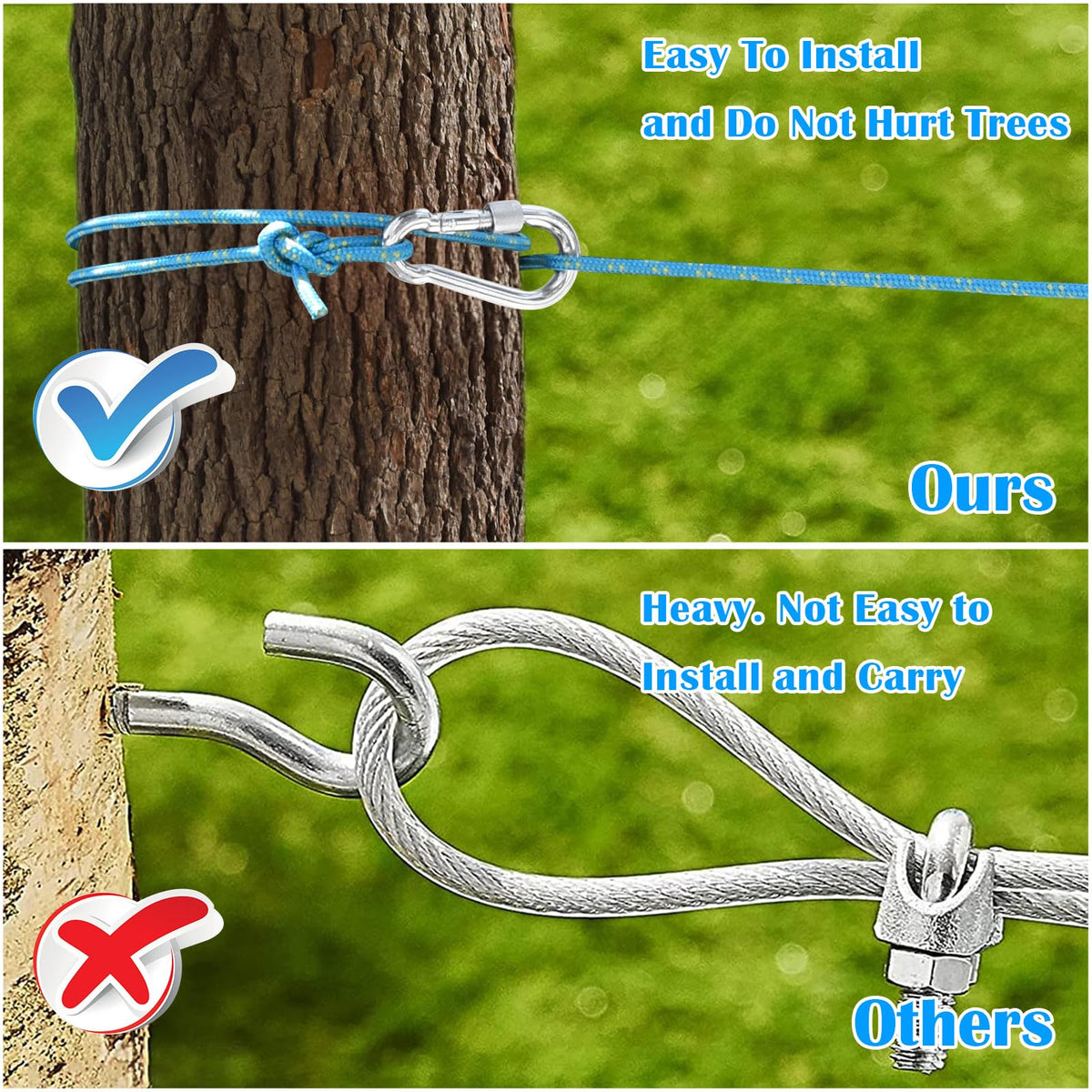 100FT Portable Dog Tie Out Cable for 2 Dogs P681