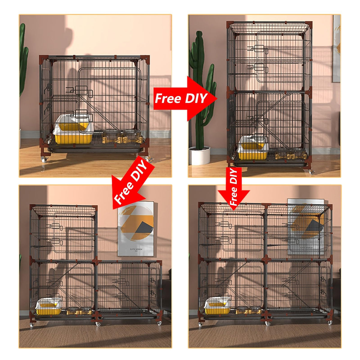 5-Tier Cat Cage with Wheels E171