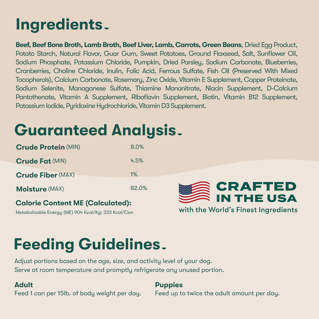 Grain Free Beef & Vegetables Wet Dog Food 12 Pack P909679
