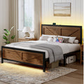 Queen Size Metal Platform Bed Frame with Storage S251