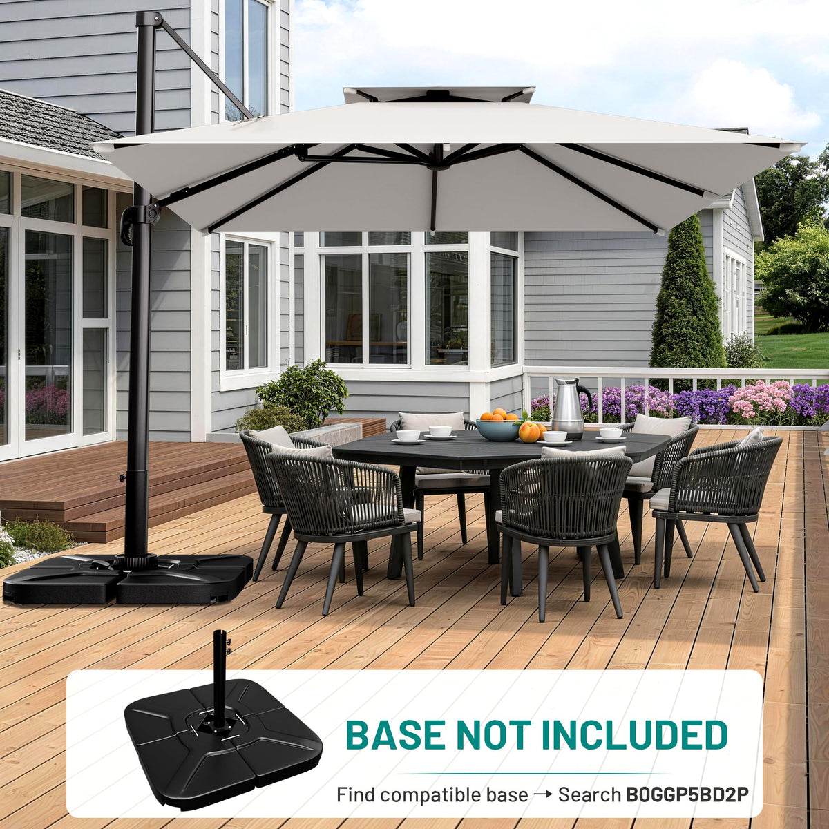 11×11 FT Double-Top Cantilever Patio Umbrella G273514