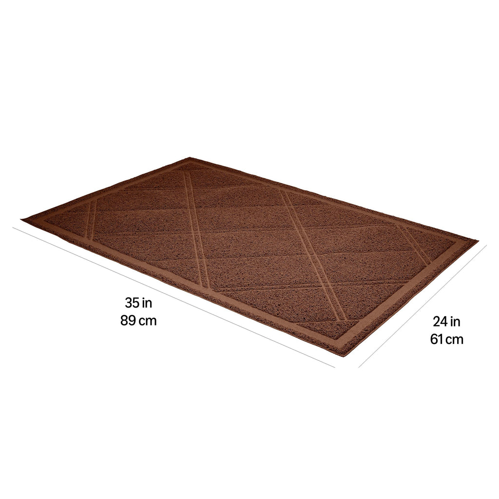 Less-Mess Cat Litter Box Mat 24" x 35" Brown I35366