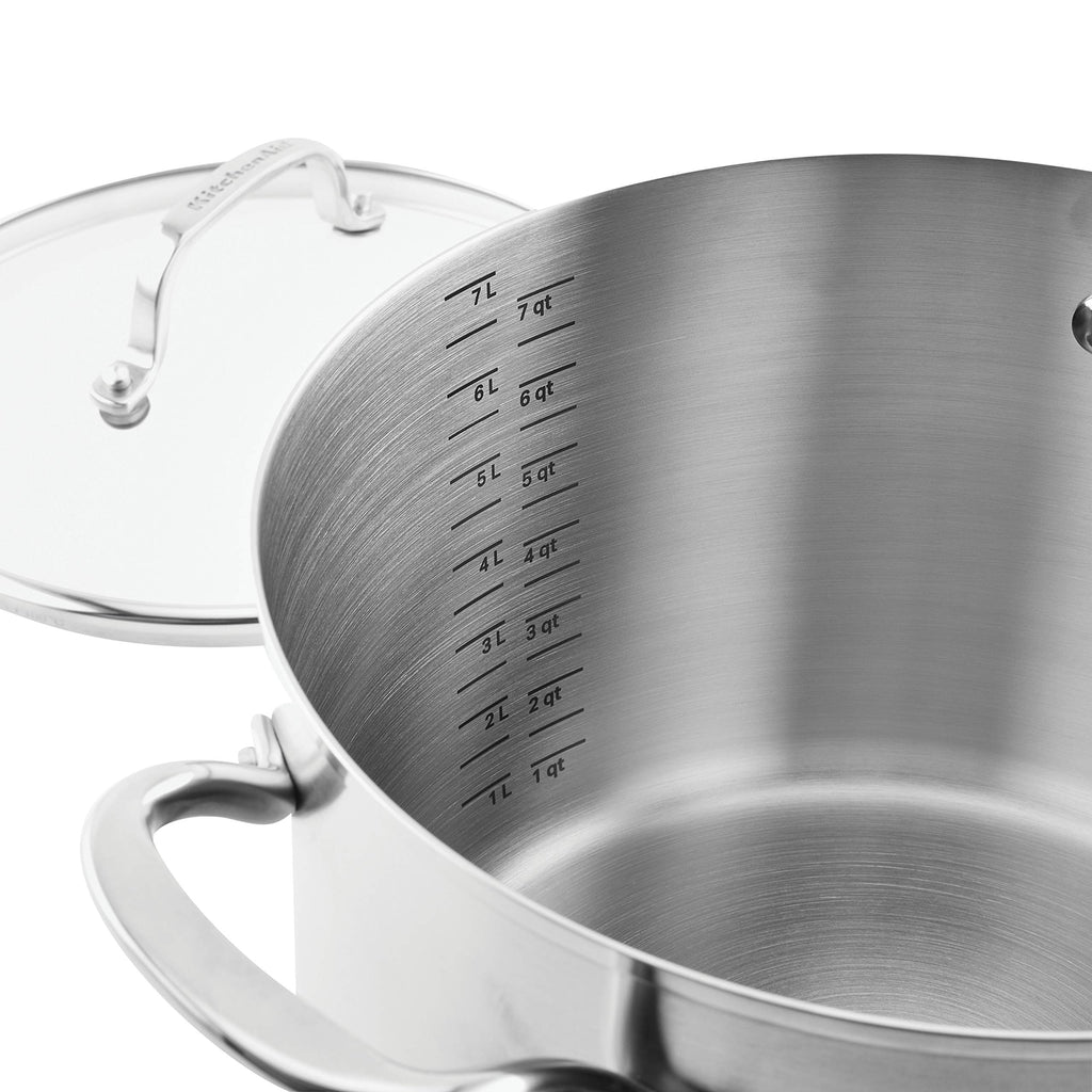 Stainless Steel 3-Ply Base Induction Stock Pot with Lid, 8-Quart X63052
