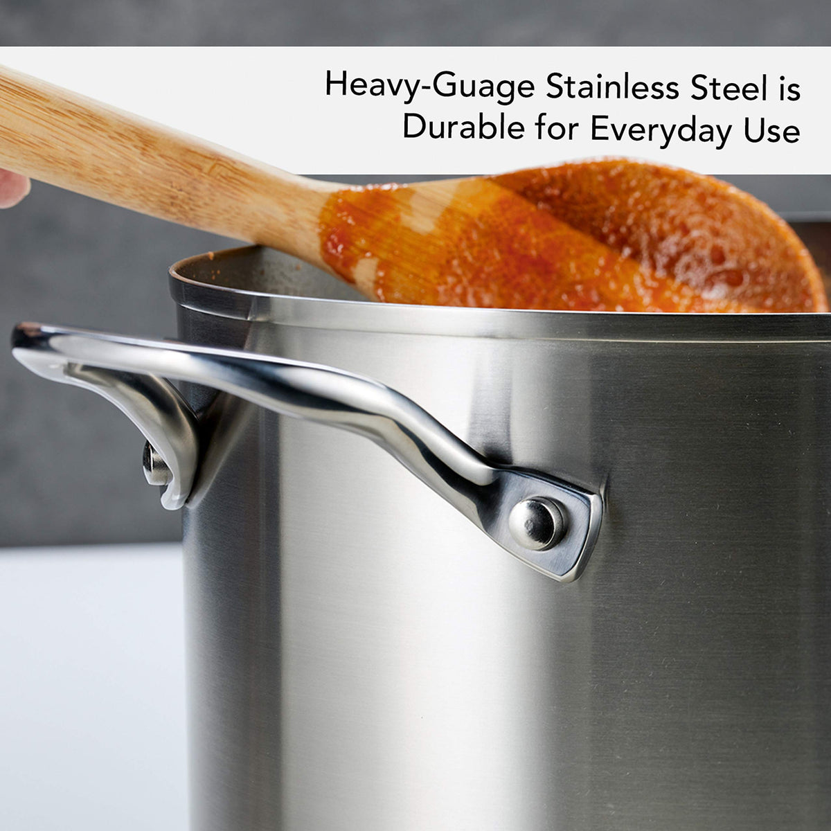 Stainless Steel 3-Ply Base Induction Stock Pot with Lid, 8-Quart X63052
