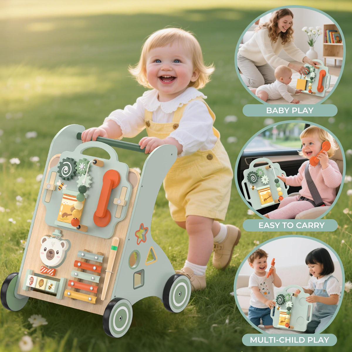 Wooden Sit-to-Stand Baby Walker N3022