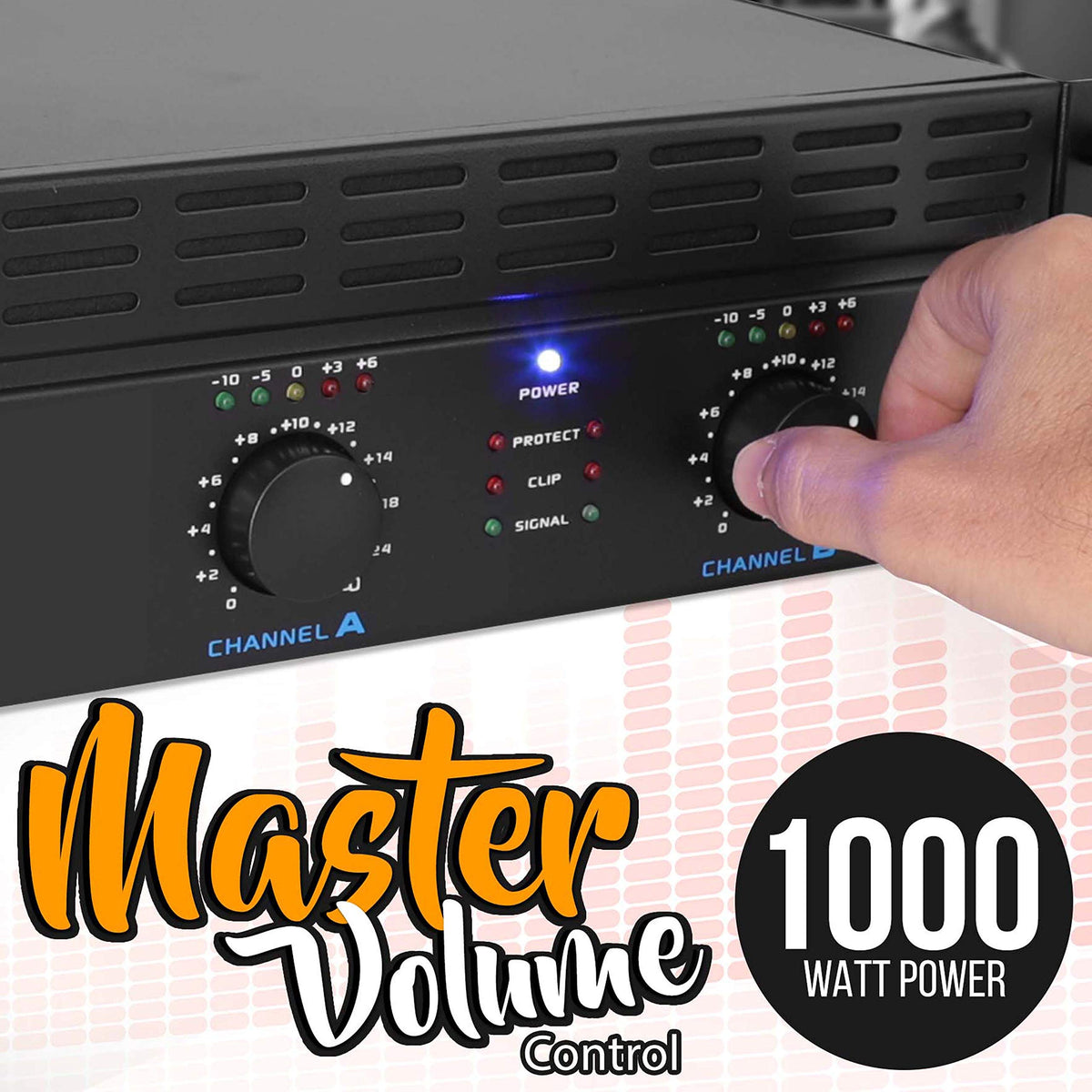 1000 Watt 2-Channel Bluetooth Power Amplifier B620