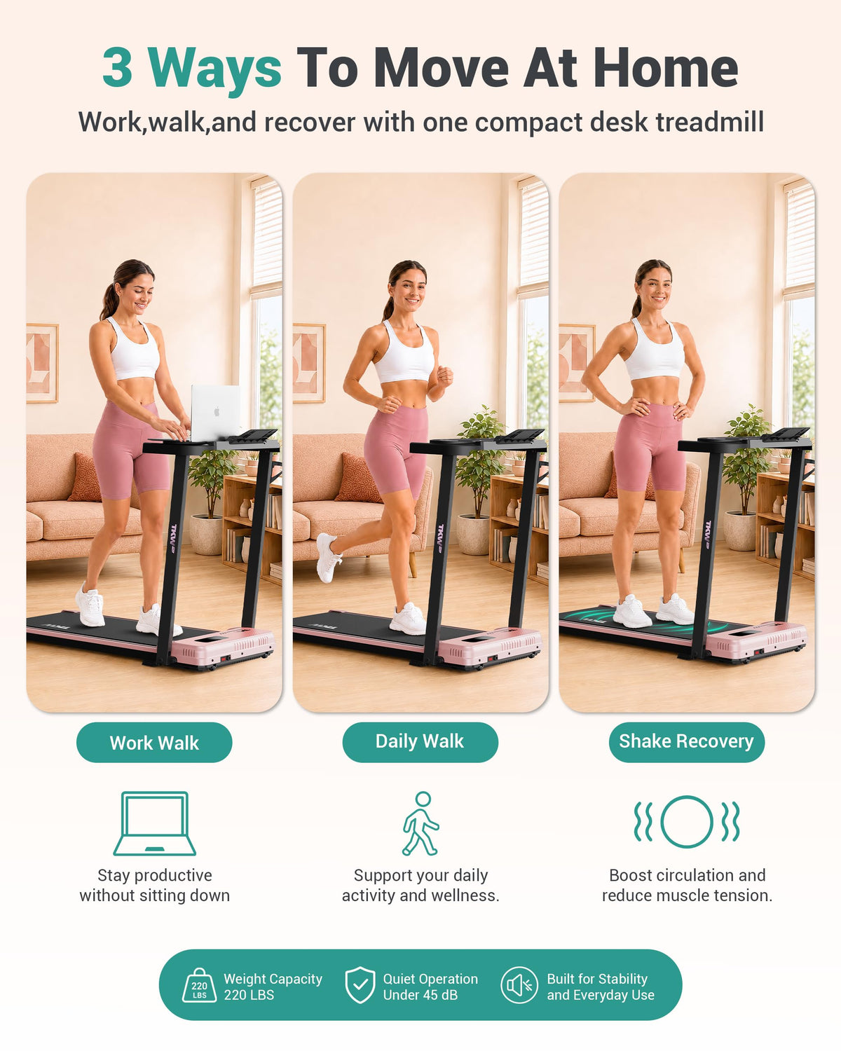 Walking Pad with Vibration Plates and Incline V56267