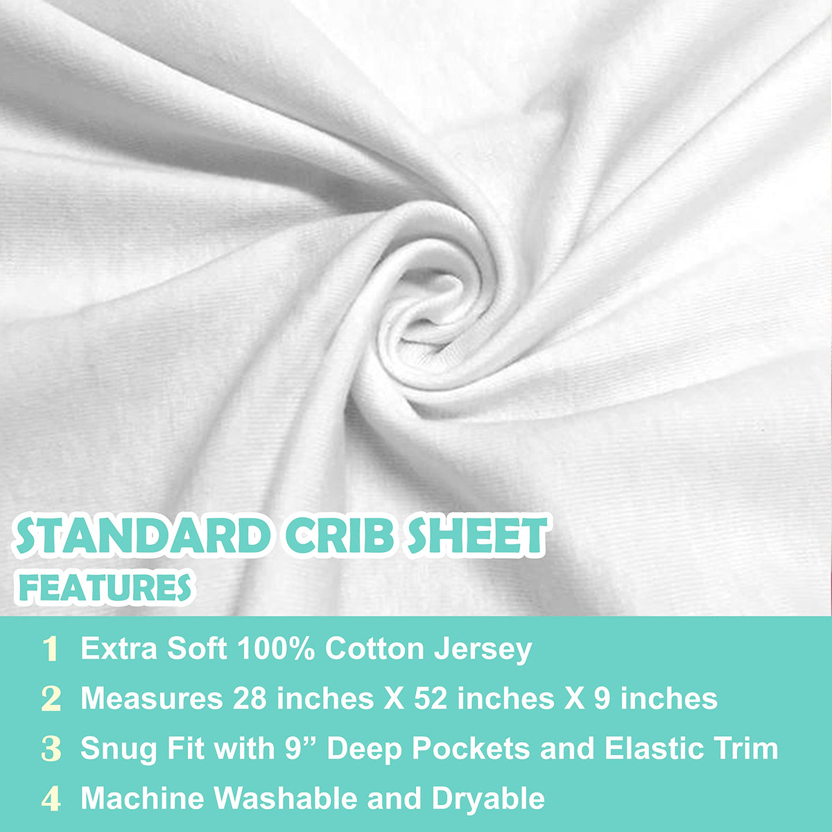 3 Pack White Fitted Crib Sheets 52x28" B735