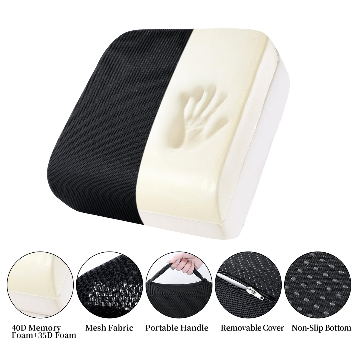 Extra Thick Memory Foam Chair Cushion with Carry Handle I2465