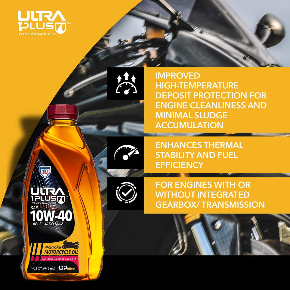 10W-40 Synthetic Blend Motorcycle Oil 1 Gallon R311426