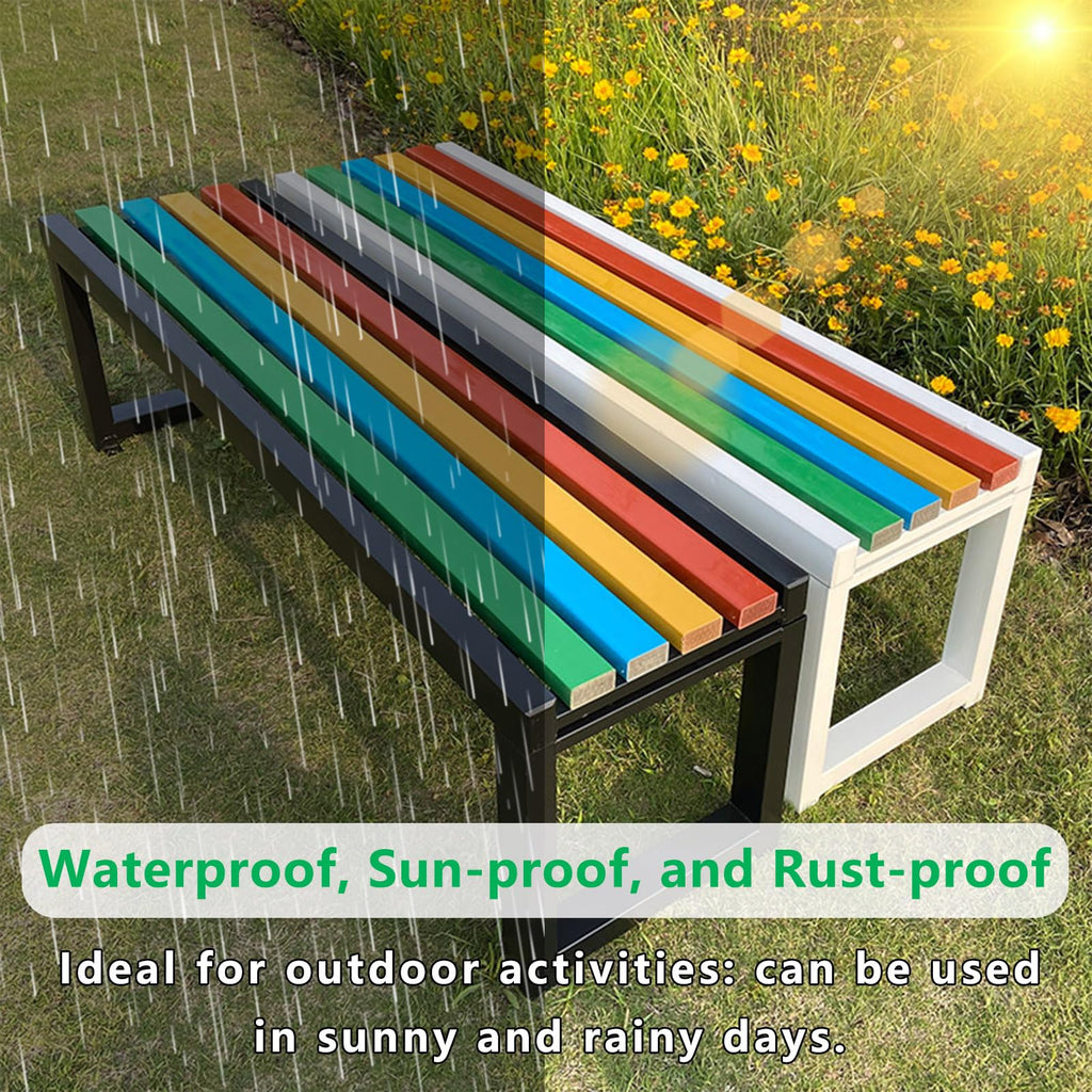 Weatherproof Metal Garden Bench 150 × 40 × 45 cm B148588