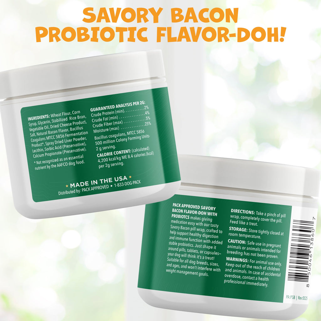 Probiotic Bacon Pill Wrap for Dogs 4.2oz K1425