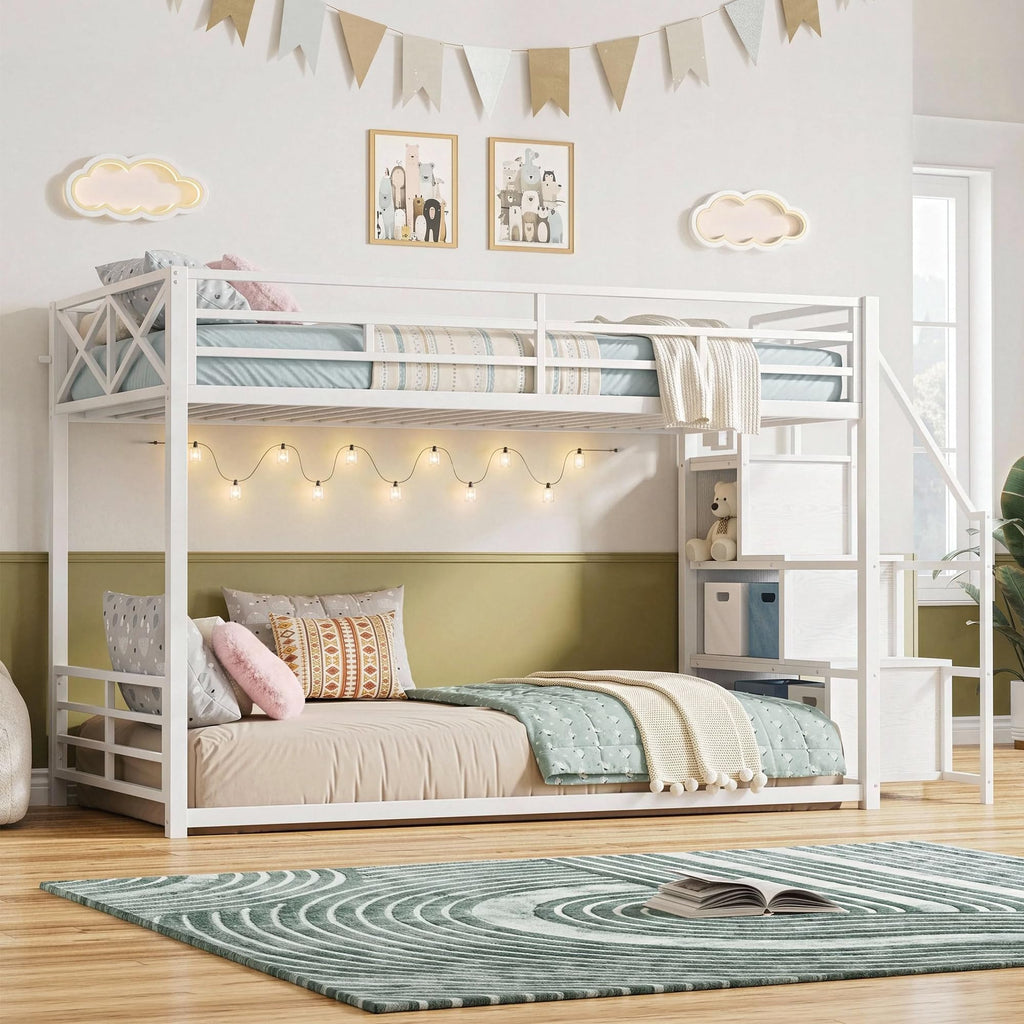 Twin Over Twin Bunk Bed with Stairs M170063