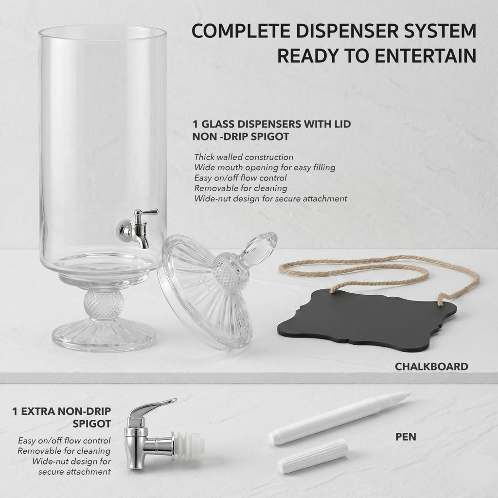 Glass Beverage Dispenser 2 Gal T5850