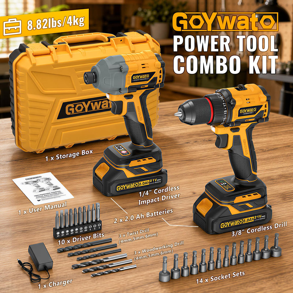 21V Brushless Cordless Drill & Impact Driver Combo Kit J666381