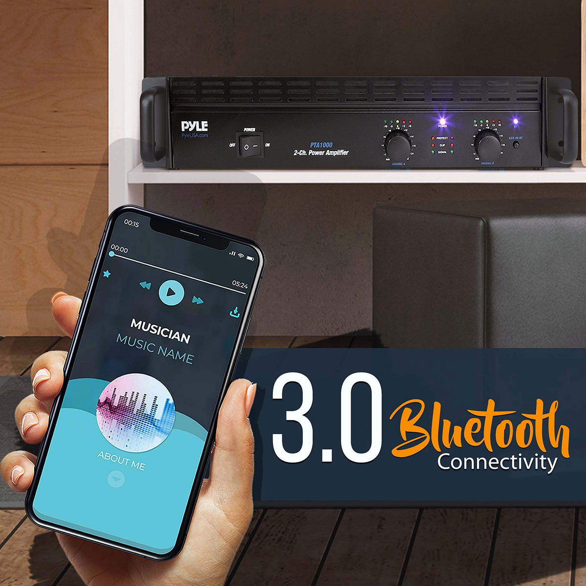 1000 Watt 2-Channel Bluetooth Power Amplifier B620