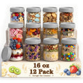 12 Pack 16 oz Glass Jars with Lid O668