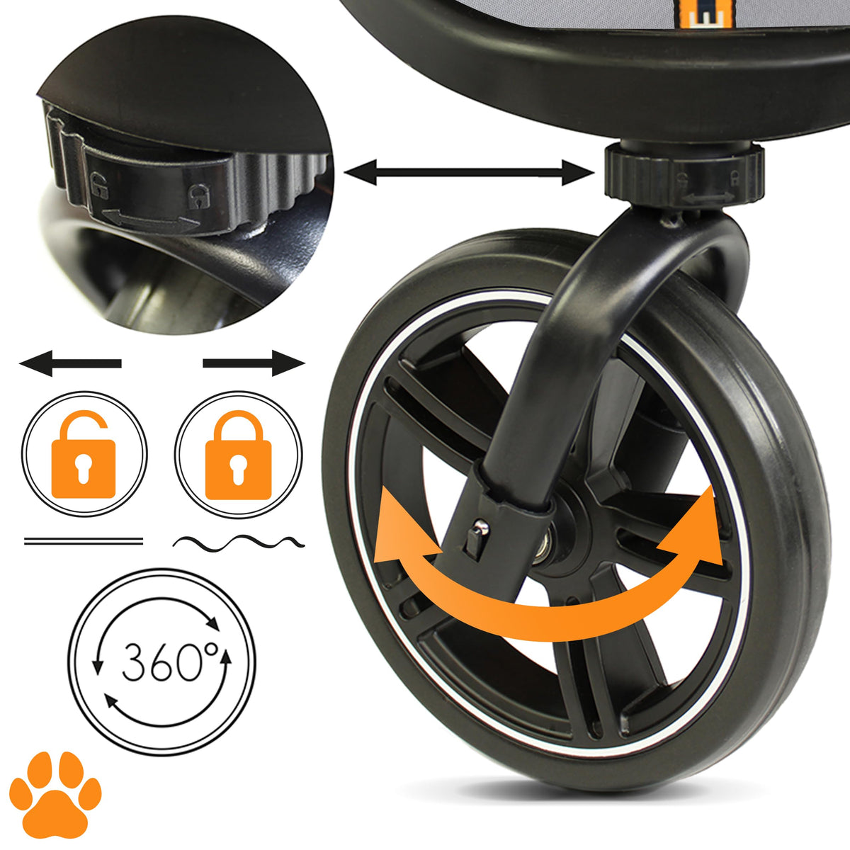 Dog & Pet Buggy, Holds up to 32 kg, Easy Fold E9084