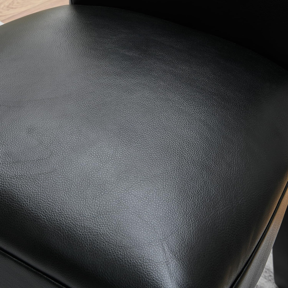 Set of 8 Black Faux Leather Upholstered Dining Chairs S5220