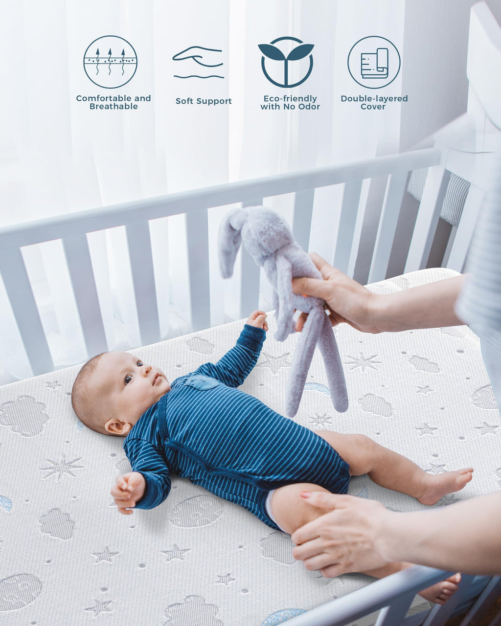 38x26'' Breathable Soft Plush Memory Foam Pack and Play Mattress S457