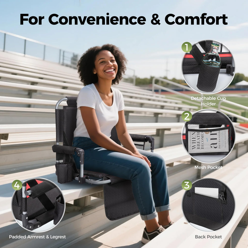 Extra Wide Padded Stadium Seats with Back Support J793667