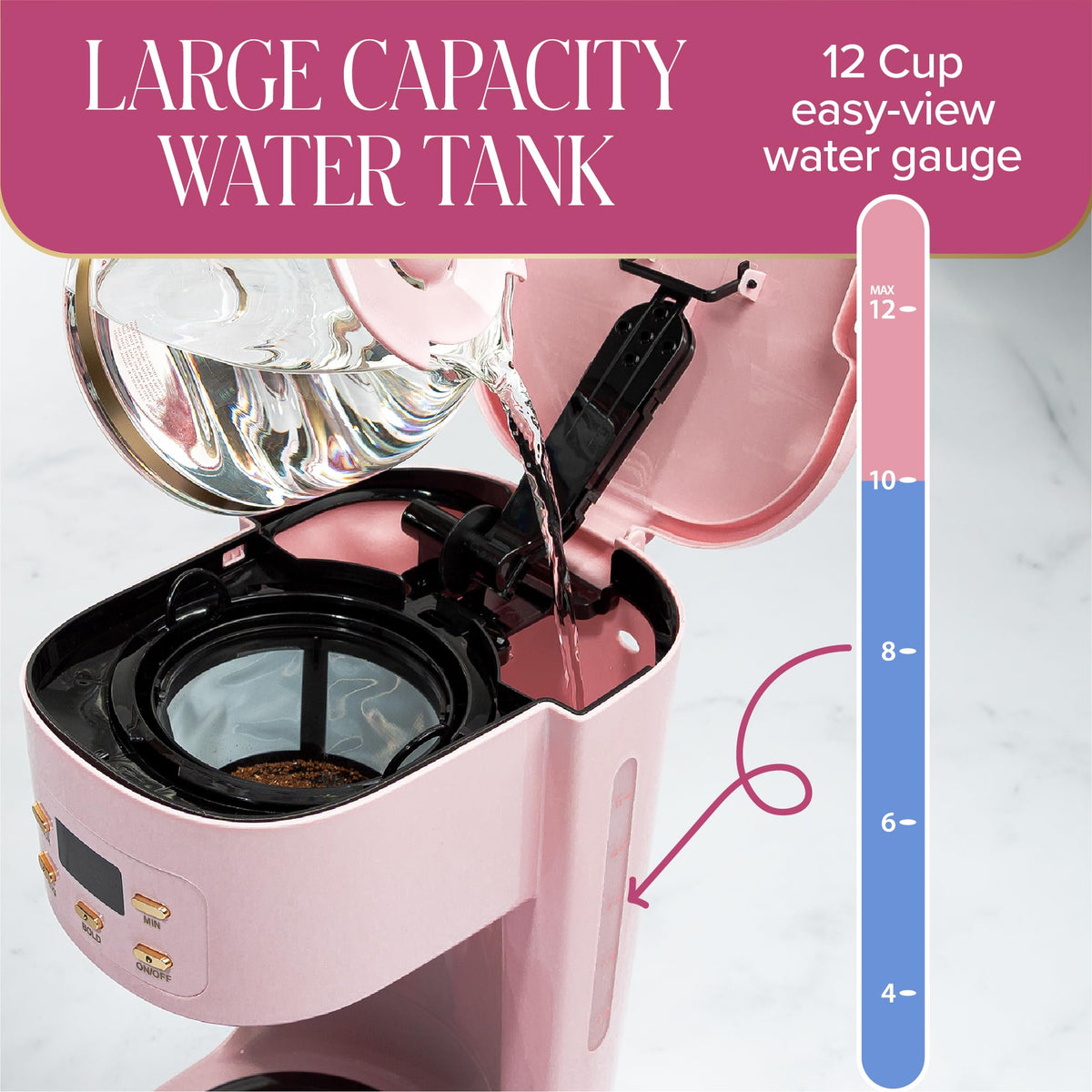 12-Cup Programmable Drip Coffee Maker with Glass Carafe Z651760