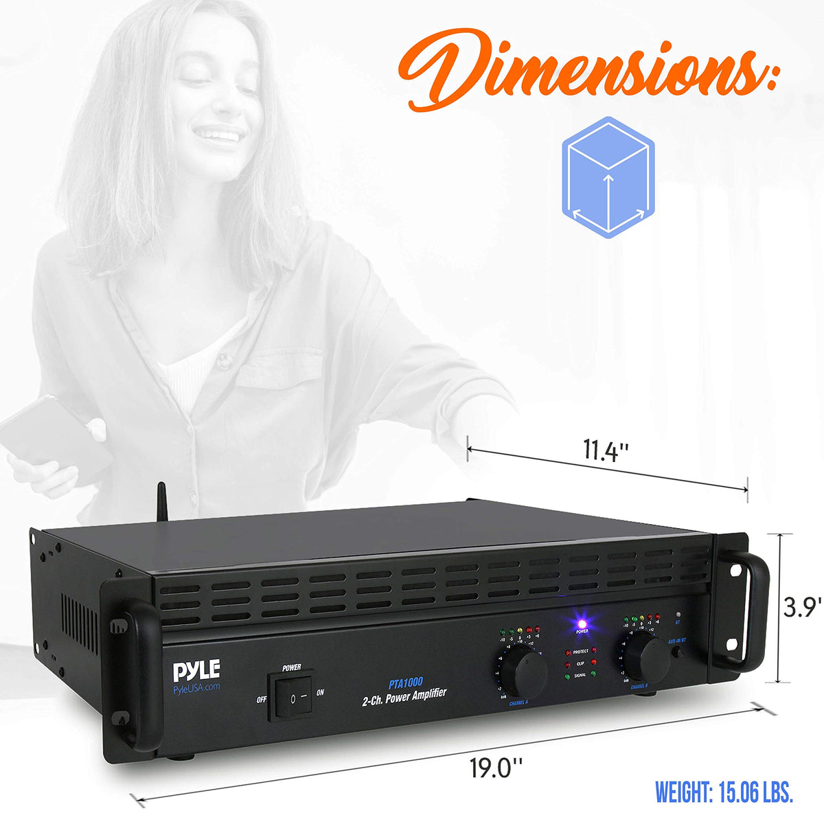 1000 Watt 2-Channel Bluetooth Power Amplifier B620
