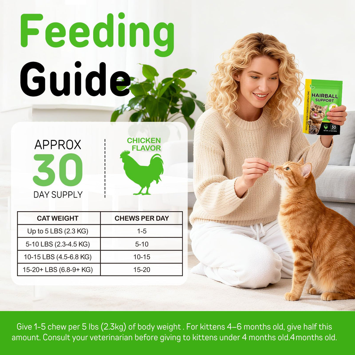 Chicken Flavor Hairball Treatment for Cats F869