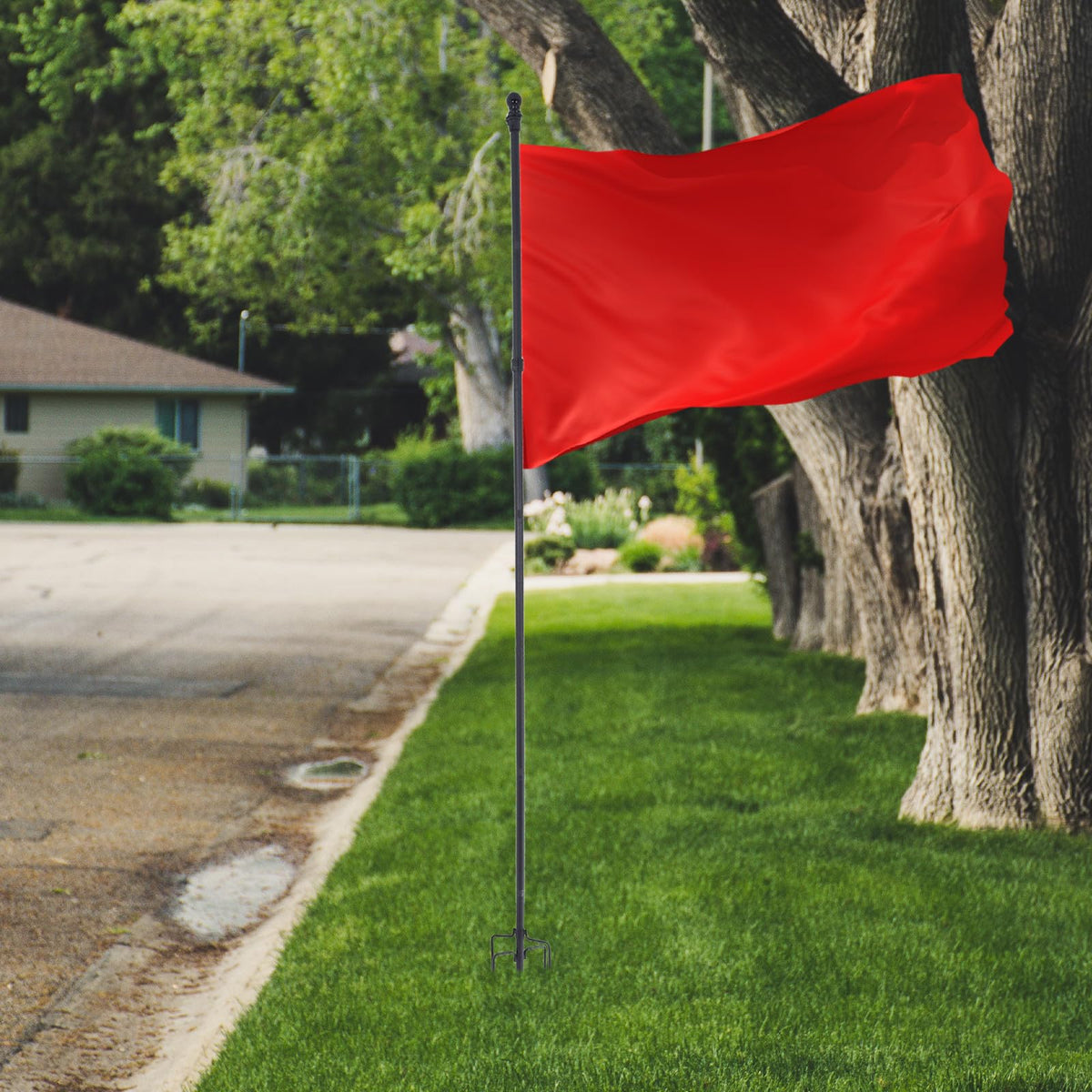 Heavy Duty in Ground Flag Pole Holder with 5 Prongs Base U737197