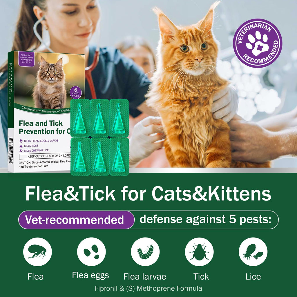 Cat Flea and Tick Prevention 6-Month Supply P95147