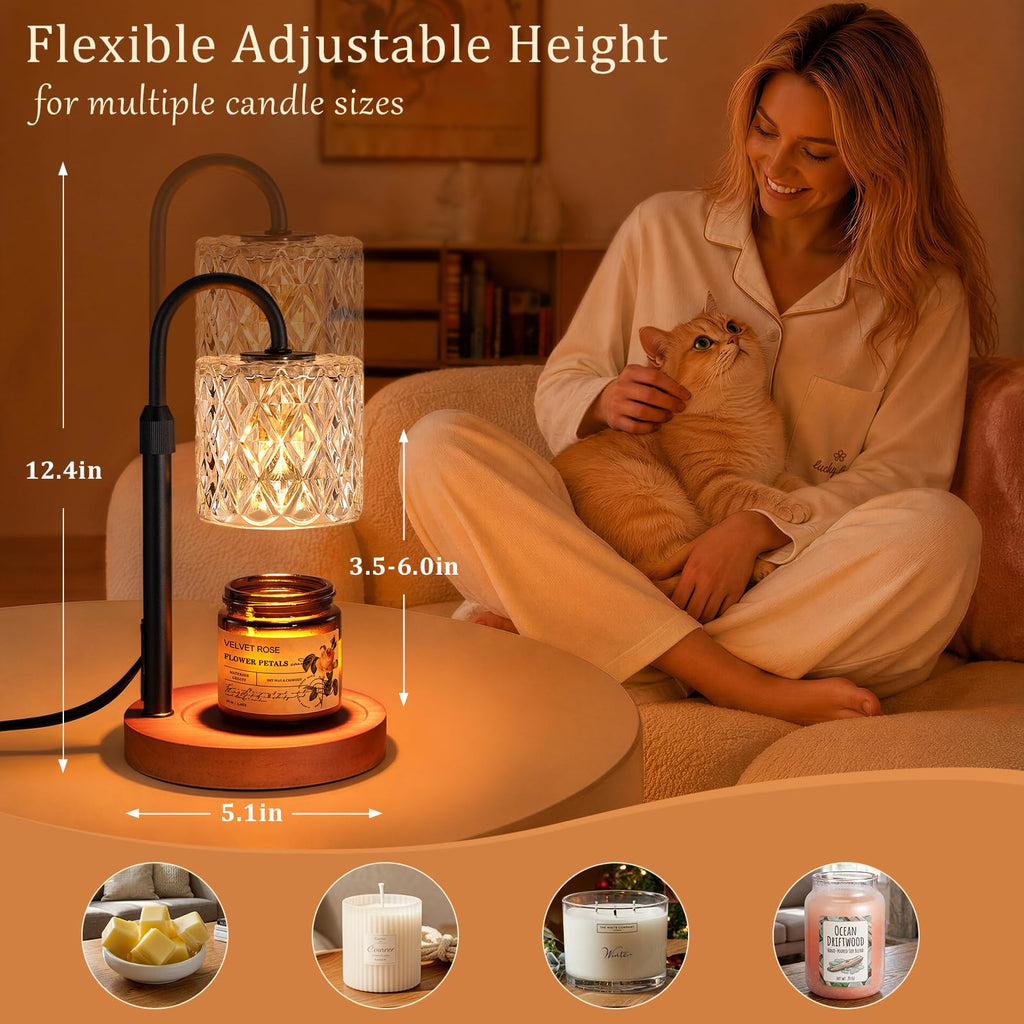 Walnut Candle Warmer Lamp with Timer K40137