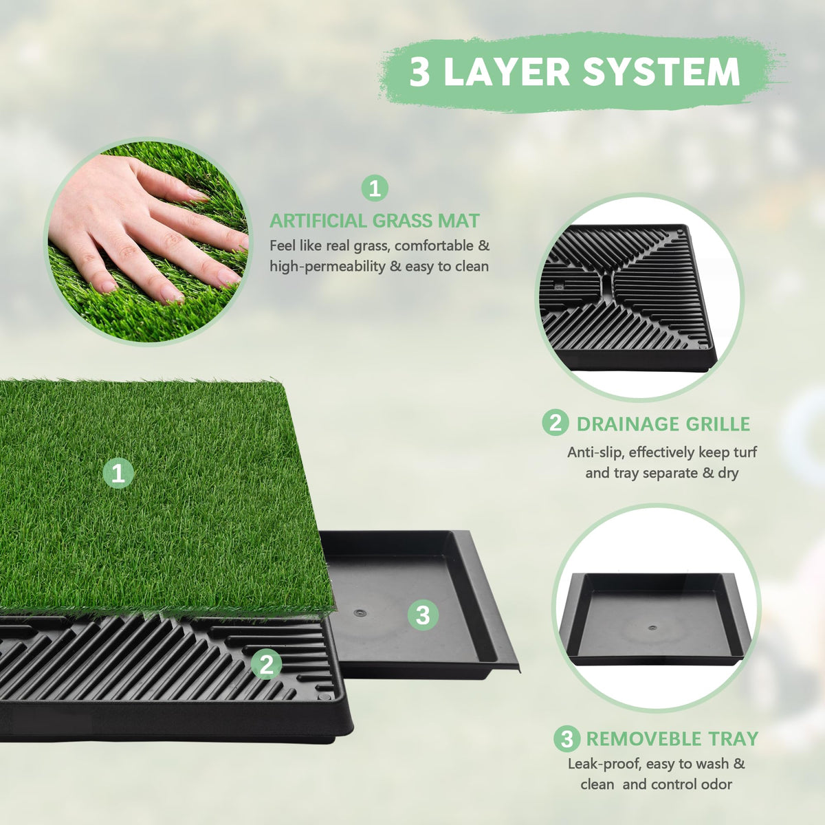 Dog Grass Pad with Tray B3274