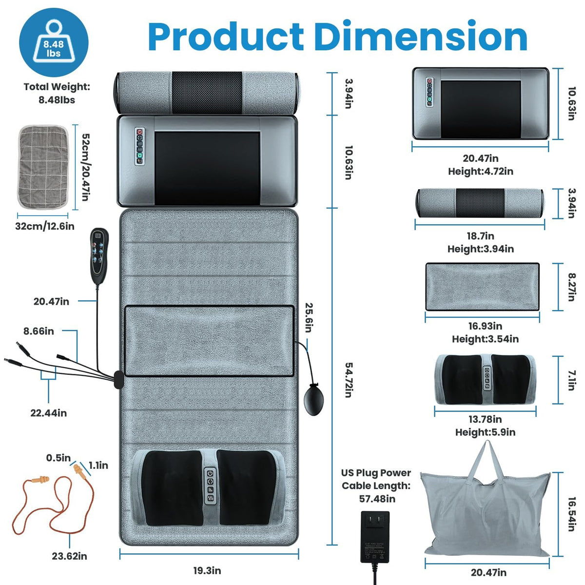 Full Body Massage Mat with Heat U54581