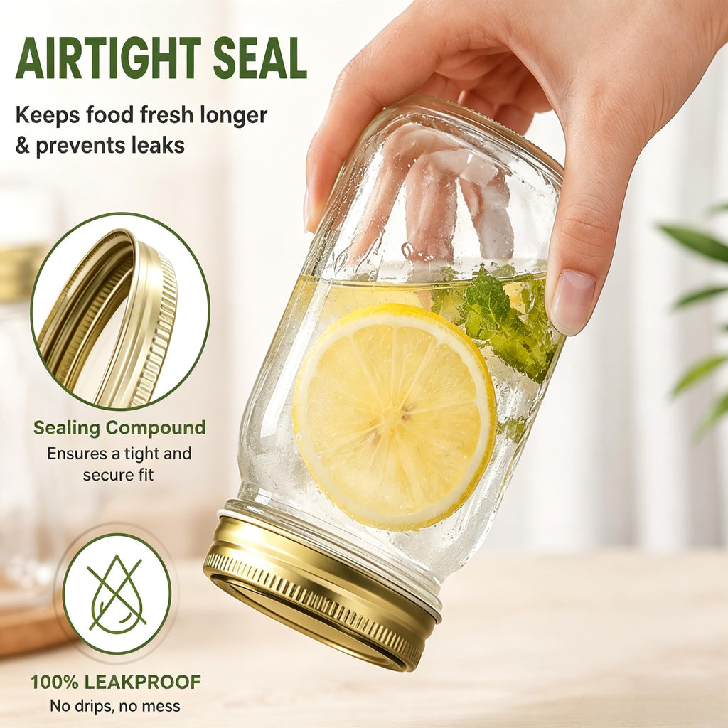 16 oz Glass Mason Jars with Lids and Bands, 12 Pack Z148