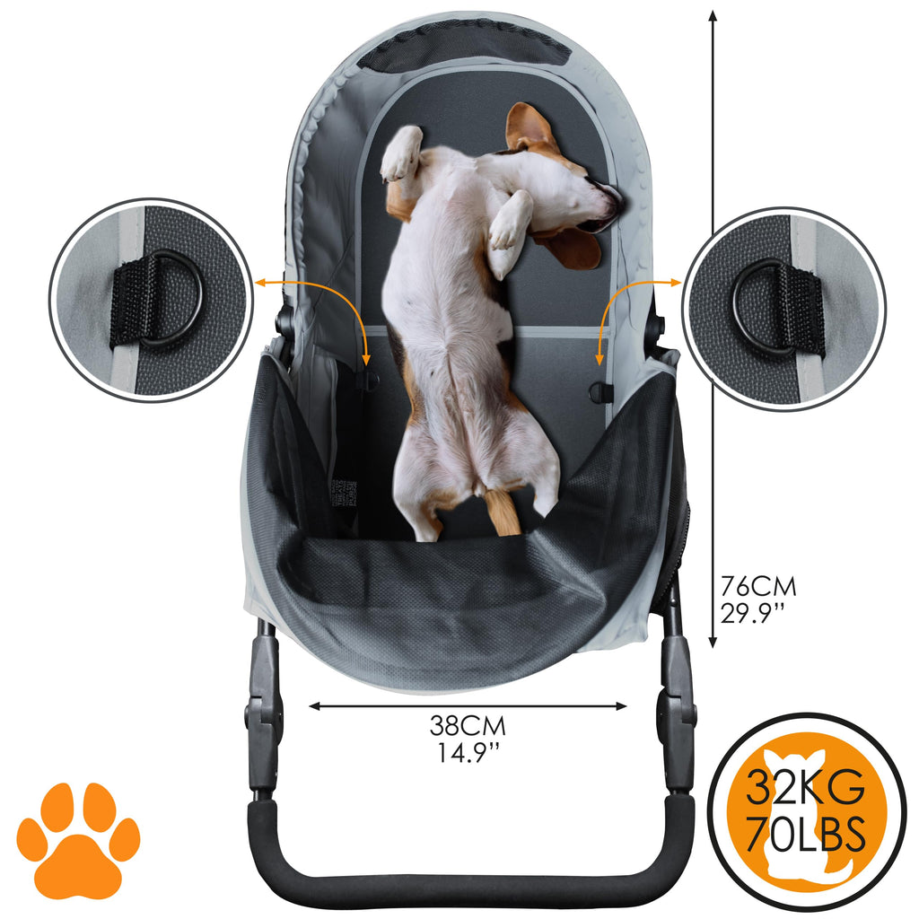 Dog & Pet Buggy, Holds up to 32 kg, Easy Fold E9084