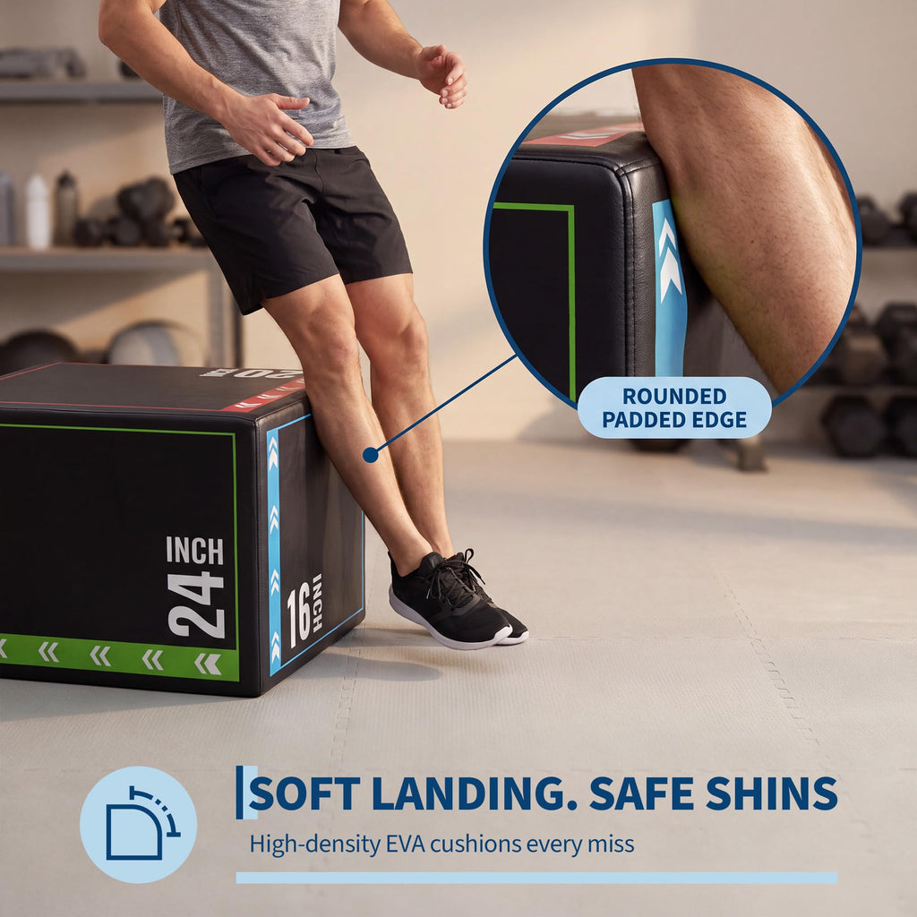 3 in 1 Plyometric Jump Box with Non-Slip Surface S48393