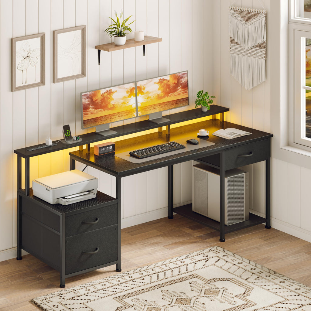 55" Computer Desk with File Drawer V378651