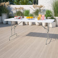 6-Foot Height Adjustable Granite White Plastic Folding Table D474233