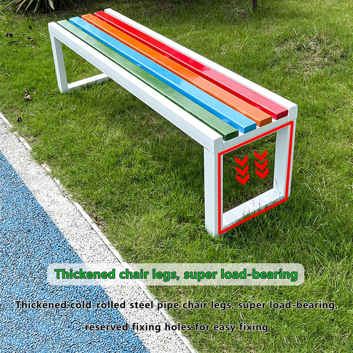 Weatherproof Metal Garden Bench 150 × 40 × 45 cm B148588