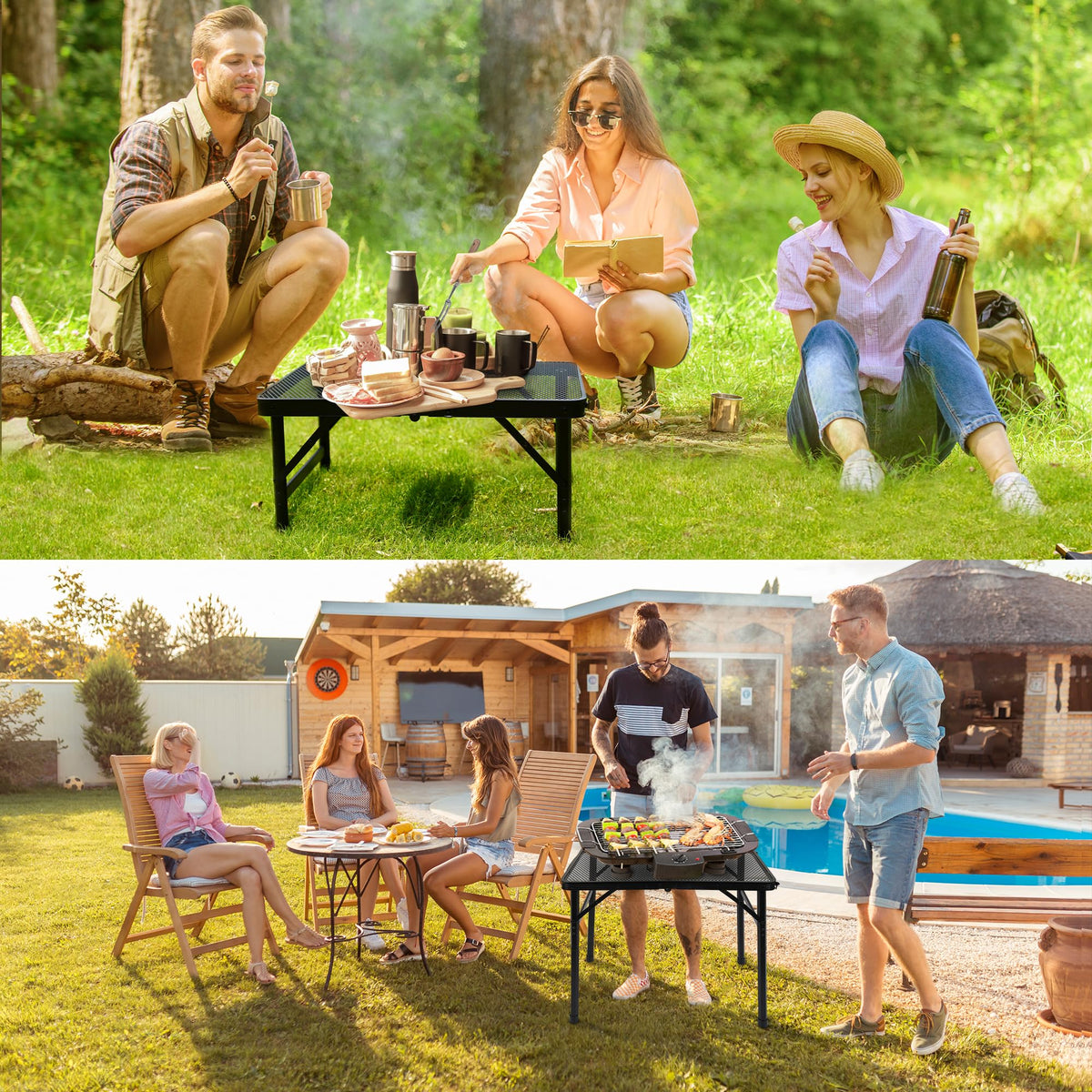 Portable Small Folding Metal Camping Table 23” x 15” K324