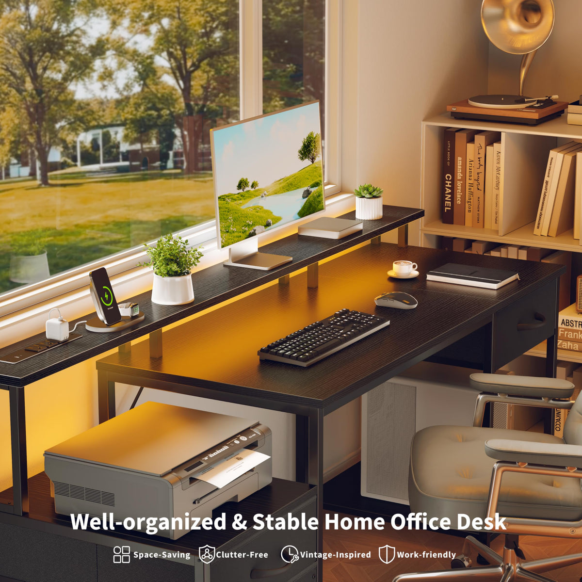 55" Computer Desk with File Drawer V378651
