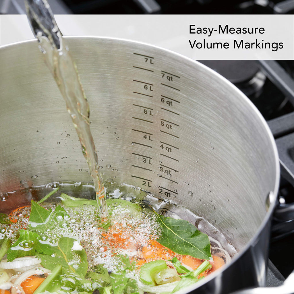 Stainless Steel 3-Ply Base Induction Stock Pot with Lid, 8-Quart X63052